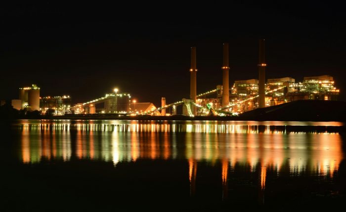 Picture of manufacturing industry at night